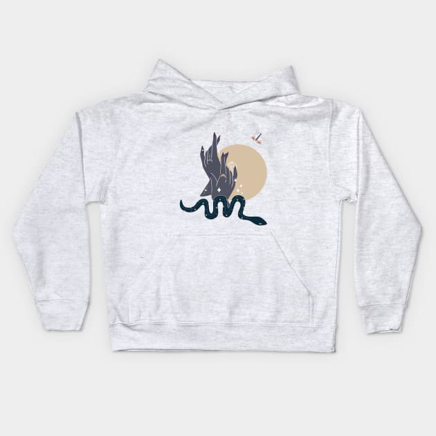 Witch Hands Spell Casting Kids Hoodie by Marouk